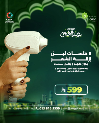 3 Sessions Laser Hair Removal without back & Abdomen for Women